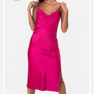 Rolanada Satin Finish Midi Dress by Adika